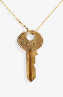 The Giving Keys Dainty Classic   Hope 18 Inch Gold Key Pendant Necklace
