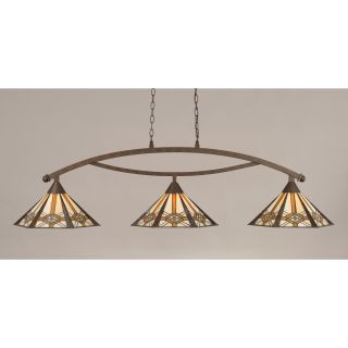 Bow 3 Light Billiard Light by Toltec Lighting