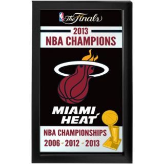 Miami Heat NBA Champions 2013 Framed 15" x 27" Logo Mirror