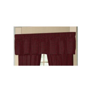 Red and Black Plaid White Lines 54 Curtain Valance by Patch Magic