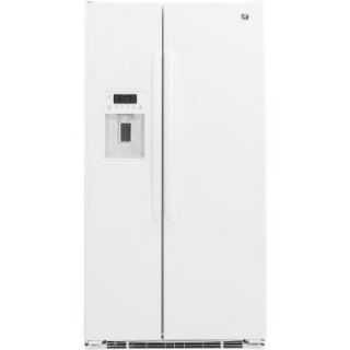 GE 35.75 in. W 21.9 cu. ft. Side by Side Refrigerator in White, Counter Depth GZS22DGJWW