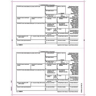 TOPS 1099R Tax Form, 1 Part, Recipients Federal   Copy B, White, 8 1/2 x 11, 50 Sheets Per Pack