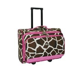 American Flyer Pink Giraffe 17 inch Rolling Carry on Tote  