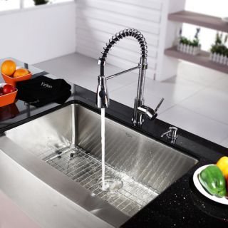 35.9 x 20.75 Farmhouse Kitchen Sink with Faucet and Soap Dispenser