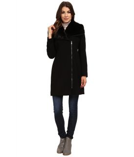DKNY Asymmetrical Zip w/ Faux Fur Collar 30967 Y5 Black