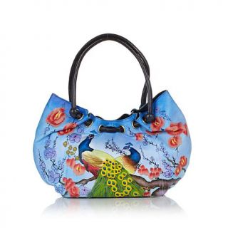 Sharif Limited Edition Leather Handpainted Fan Tote   7735102