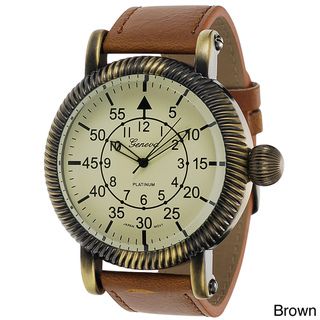 Geneva Platinum Mens Faux Leather Vintage Watch   Shopping