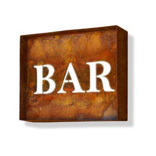 Pre rusted Steel Engraved Bar Iconic Marquee Sign