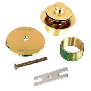 Watco 1.625 in. Overall Diameter x 16 Threads x 1.25 in. Lift and Turn Bathtub Stopper with Bushing Trim, Polished Brass 58190 PB