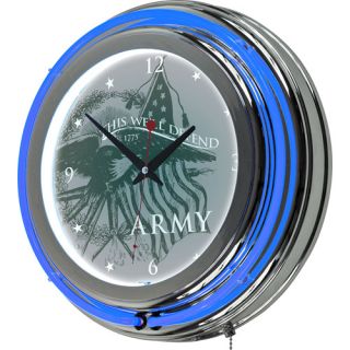 U.S. Army This We'll Defend Neon Clock, 14" Diameter