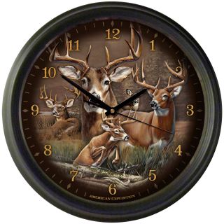 Whitetail Deer Collage 16 Wall Clock by American Expedition