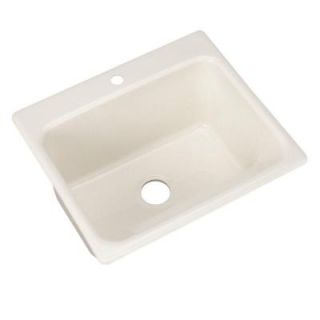Thermocast Kensington Drop In Acrylic 25 in. 1 Hole Single Bowl Utility Sink in Biscuit 21103