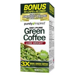 Purely Inspired 100% Pure Green Coffee Caplets, 800mg, 100 count