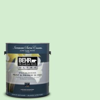 BEHR Premium Plus Ultra 1 gal. #450A 2 Kiwi Squeeze Satin Enamel Interior Paint 775001