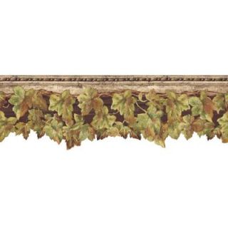 The Wallpaper Company 6.5 in. x 15 ft. Brown English Ivy Border WC1282318
