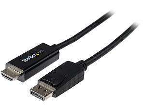 StarTech DP2HDMM2MB 6 Feet Black Connector A	1   DisplayPort (20 pin) Male Input Connector B	1   HDMI (19 pin) Male Output DisplayPort to HDMI converter cable – 4K M M