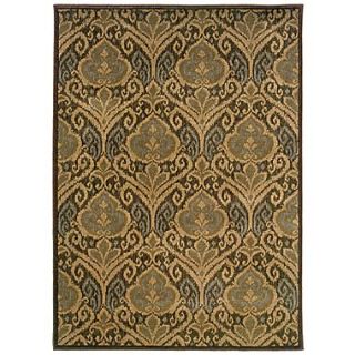 StyleHaven Floral Green/ Ivory Indoor Machine made Nylon/Polypropylene Area Rug (53 X 76)
