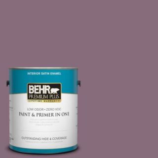 BEHR Premium Plus 1 gal. #S110 6 Plum Royale Satin Enamel Interior Paint 740001