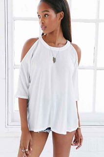 Silence + Noise Ribbed Cold Shoulder Tee