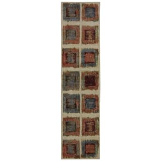 Mohawk Home Rusty Boxes Brown Rectangular Indoor Tufted Runner (Common: 2 x 8; Actual: 24 in W x 96 in L x 0.5 ft Dia)