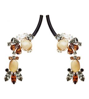 MARNI   Strass and gold plated brass earrings