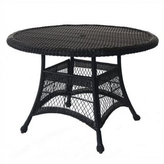 Jeco Wicker 44" Round Dining Table in Espresso   W00202D A