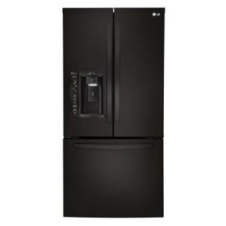LG Electronics 33 in. W 24.2 cu. ft. French Door Refrigerator in Smooth Black LFXS24623B