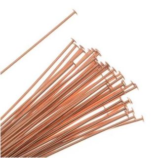 Head Pins, 1.5 Inches Long and 22 Gauge Thick, 50 Pieces, Copper