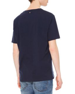 Valentino Short Sleeve Stud Back T Shirt, Navy