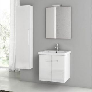 ACF Bathroom Vanities New York 24.4'' Single Bathroom Vanity Set with Mirror