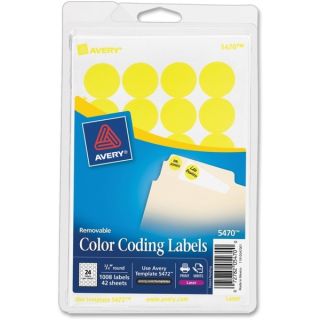 Avery Print or Write Yellow Glow Removable Color coding   13610970