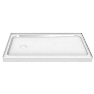 MAAX 60 in. x 30 in. Single Threshold Shower Base with Left Drain in White 105707 000 001 001