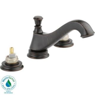 Delta Cassidy 8 in. Widespread 2 Handle Low Arc Bathroom Faucet in Venetian Bronze Less Handles 3595LF RBMPU LHP