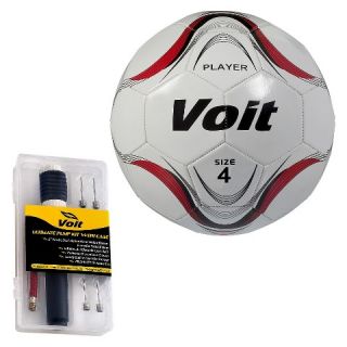 Voit Player Soccer Ball with Ultimate Inflating Kit  White