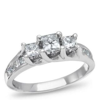 Encore, 14K White Gold Diamond Engagement Ring, 1 1/2 ctw.   Size 7