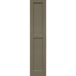 Winworks Wood Composite 12 in. x 57 in. Contemporary Flat Panel Shutters Pair #660 Weathered Shingle 61257660