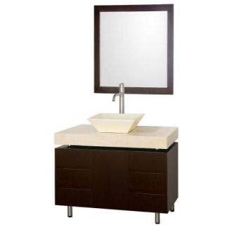 Wyndham Collection Malibu 36 in. Vanity in Espresso with Marble Vanity Top in Ivory and Porcelain Sink WCS300036ESIVD28BN