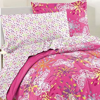 Butterfly Party 7 piece Bed in a Bag with Sheet Set   15622989