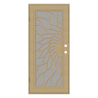 TITAN Sunfire Powder Coat Desert Sand Aluminum Surface Mount Single Security Door (Common: 36 in x 80 in; Actual: 38.5 in x 81.563 in)