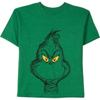 Grinch Mean Face Boys Christmas Graphic Tee