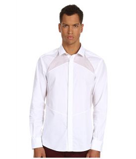 versace collection seamed button up white
