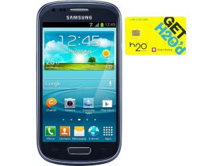 Samsung Galaxy S3 Mini I8200 Blue 8GB Value Edition Phone + H2O $30 SIM Card