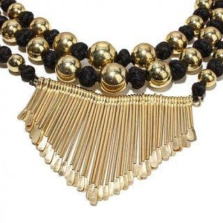 BAJALIA "Paramita" Metal Bead and Fringe 20 1/2" Collar Necklace   7563747