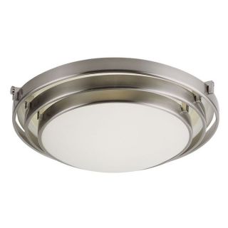 Cambridge Nickel Flush Mount with Frosted Shade   17172426  