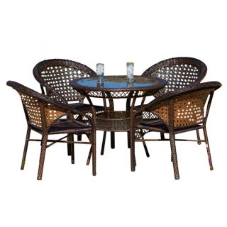 Home Loft Concepts Andre 5 Piece Wicker Outdoor Dining Set