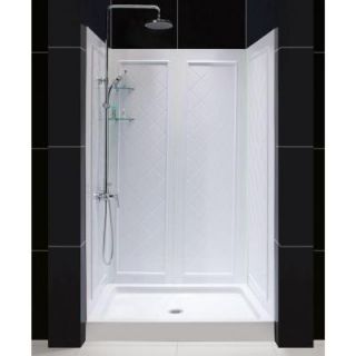 DreamLine QWALL 5 30 in.   40 in. x 46 in.   50 in. x 74 in. 4 Piece Easy Up Adhesive Shower Wall in White SHBW 1450743 01