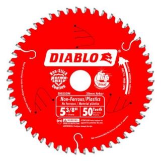 Diablo 5 3/8 in. x 50 Tooth x 20 mm Arbor Non Ferrous Metal/Plastic Cutting Trim Saw Blade D0550N