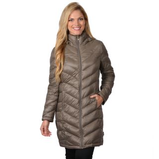 Calvin Klein Womens Down Feather Hooded Bubble Jacket  