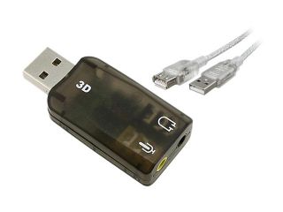 Insten 675363 USB Sound Card w/ 6 ft Extension Cable
