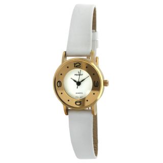 Peugeot Vintage 380 4 White Leather Deco Watch   Shopping